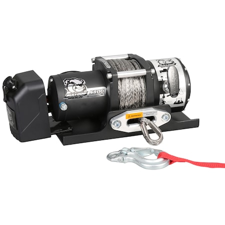 Bulldog Winch 5800lb Trailer Winch, 50' Synth Rope, Roller Frld, Mnt Plate 10030